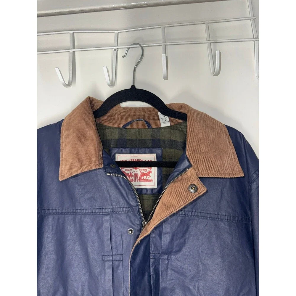 Vintage Levi’s Waxed Field Jacket Brown Corduroy Collar Workwear Coat